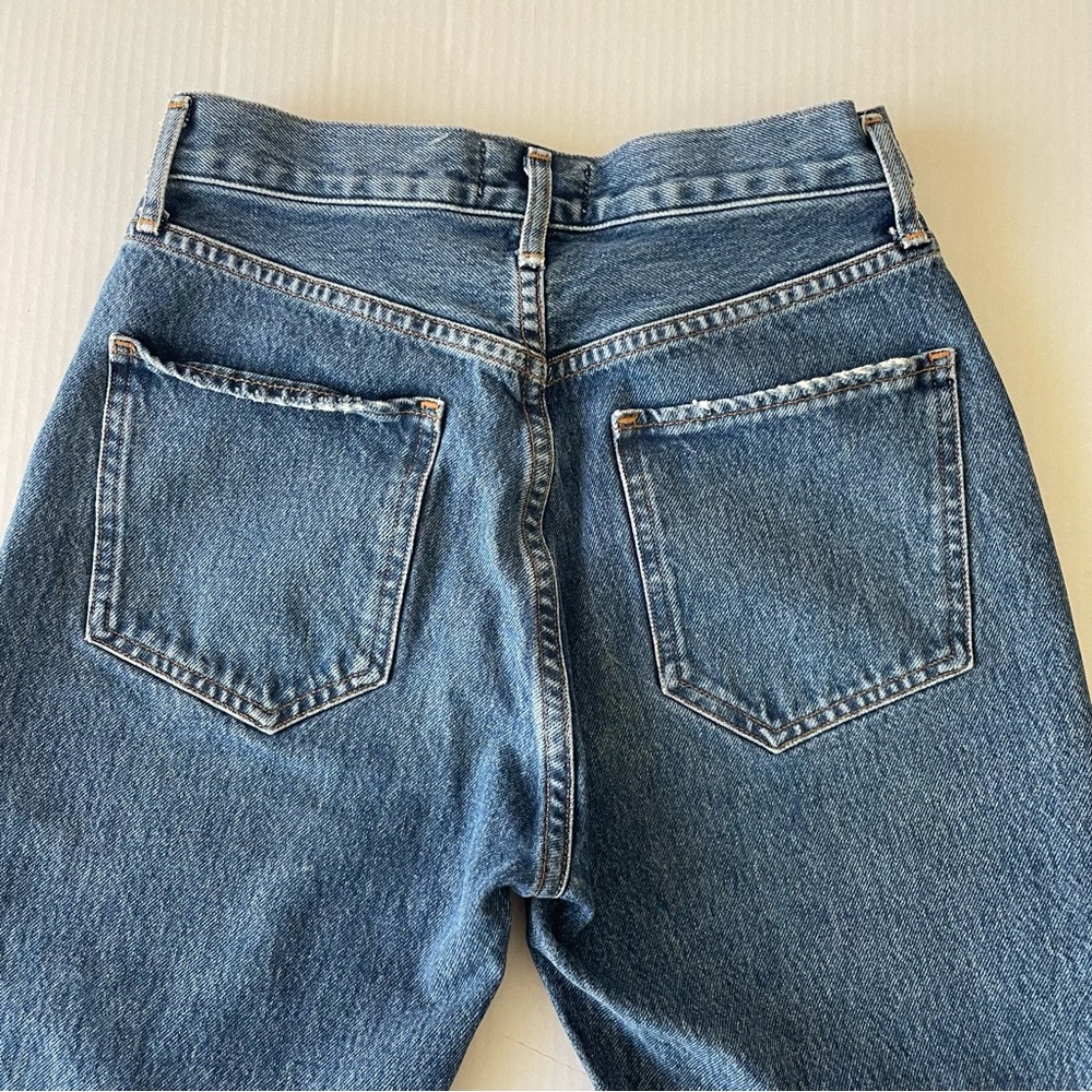 Agolde 90’s Pinch Waist High Rise Women's Blue Straight Leg Jeans Button up - Picture 12 of 15
